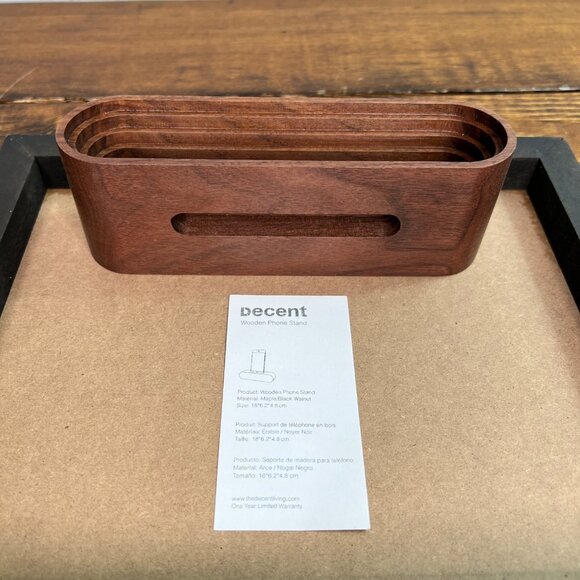 Decent Wooden Phone Stand Maple & Black Walnut Compact & Stylish Design Natural